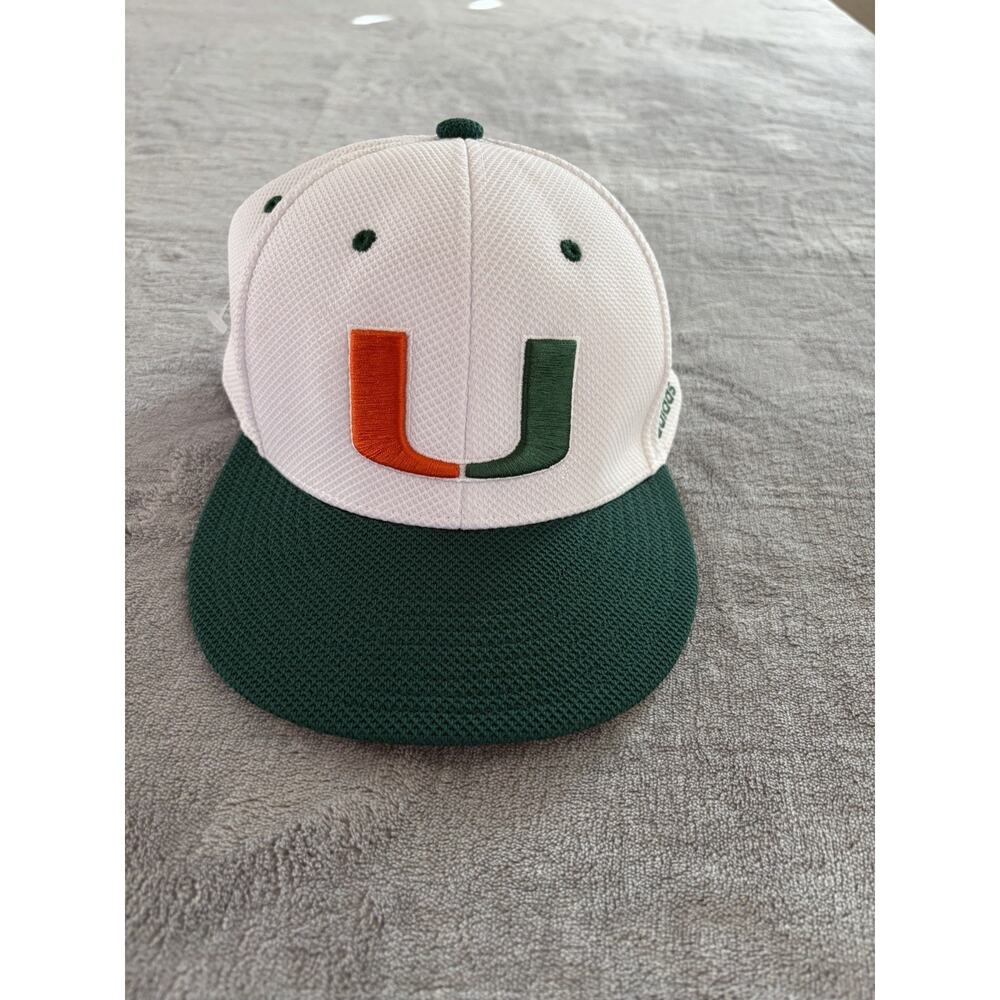Miami Hurricanes Adidas Fitted Baseball Hat NWT Sz 8